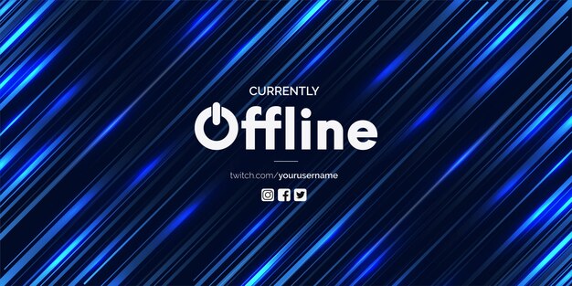 Modern Currently Offline Twitch Banner Vector Template