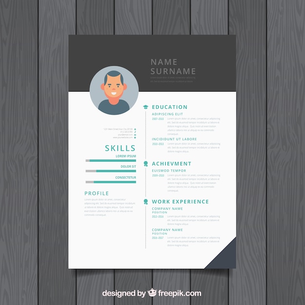 Free Vector modern cv design