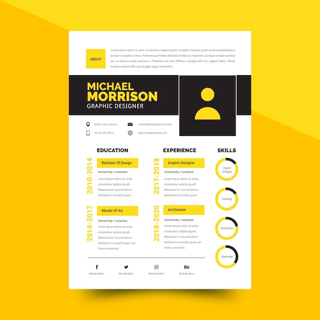 Free Vector modern cv template concept