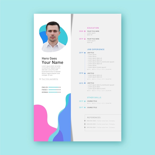 Free vector modern cv template concept