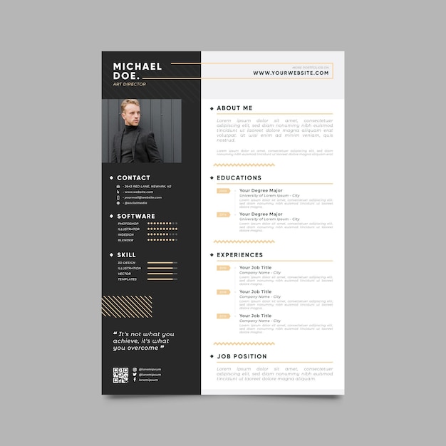 Modern cv template with photo