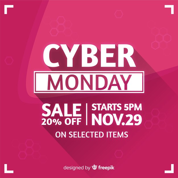 Modern cyber monday composition with flat design