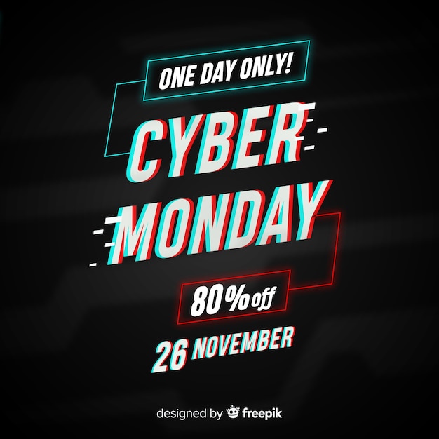 Modern cyber monday composition with flat design