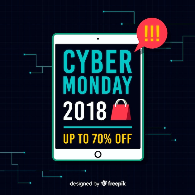 Modern cyber monday composition with flat design