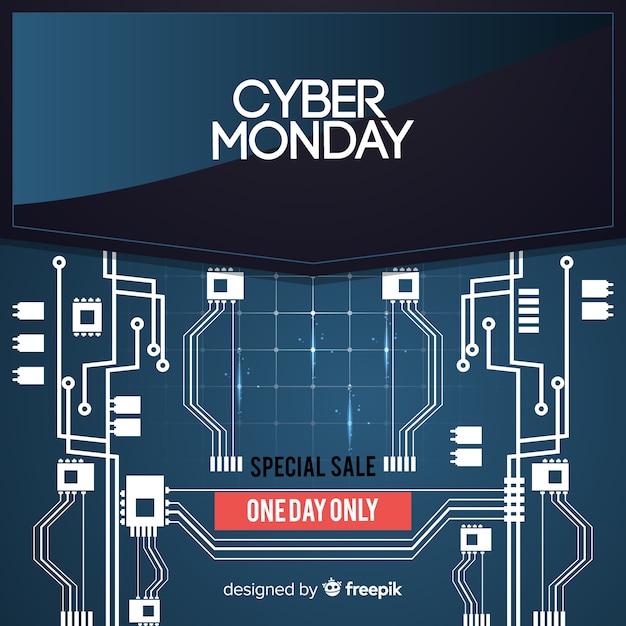 Modern cyber monday composition with flat design