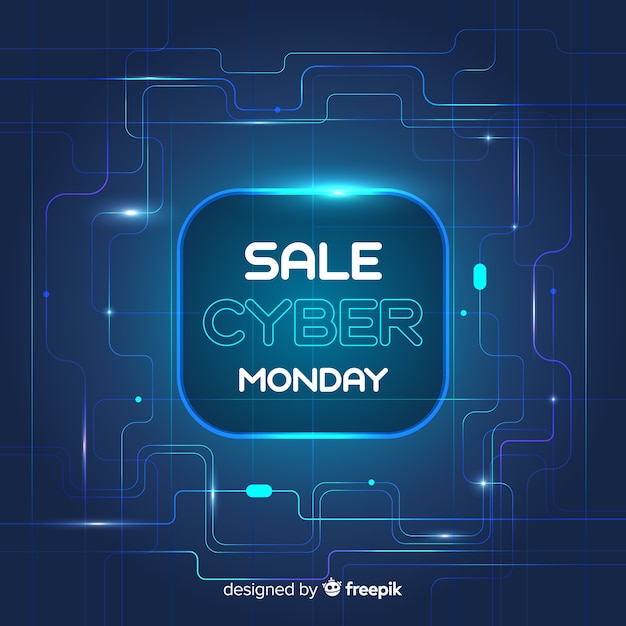 Modern cyber monday composition with flat design