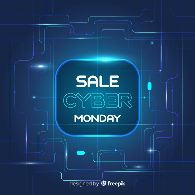 Modern cyber monday composition with flat design