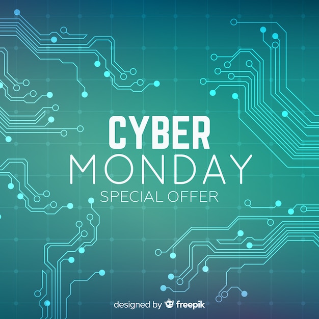 Free Vector modern cyber monday composition with flat design