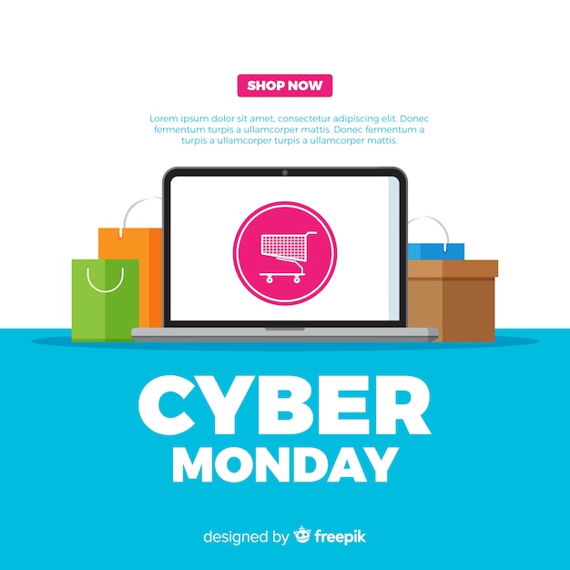 Free Vector modern cyber monday composition with flat design