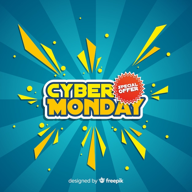 Modern cyber monday composition with flat design