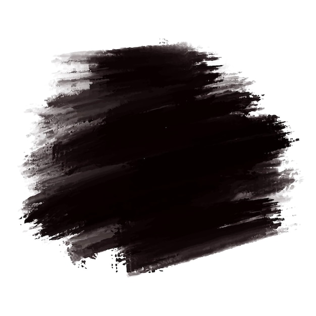 Free vector modern dark black watercolor brush stroke on white background