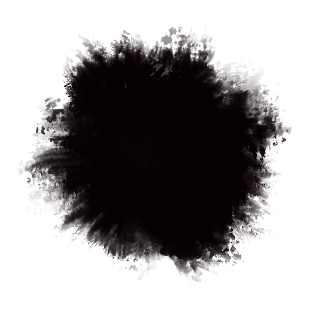 Free Vector modern dark black watercolor brush stroke on white background