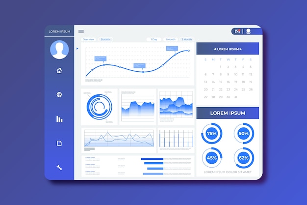 Free Vector modern dashboard user panel