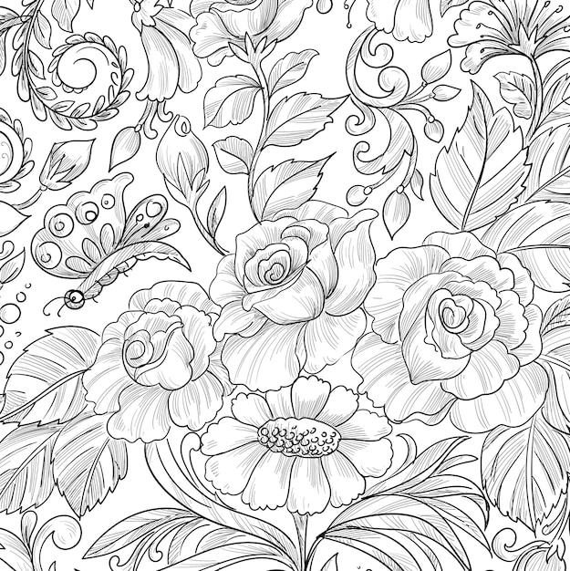 Modern decorative floral background