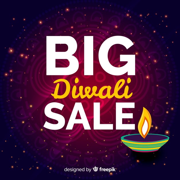 Modern diwali sale composition with flat design