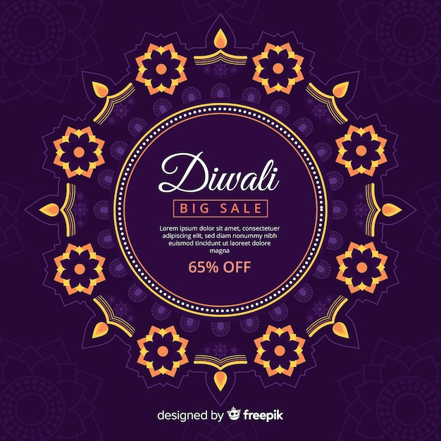 Modern diwali sale composition with flat design