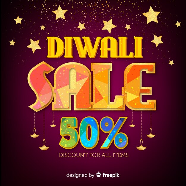 Modern diwali sale composition with flat design