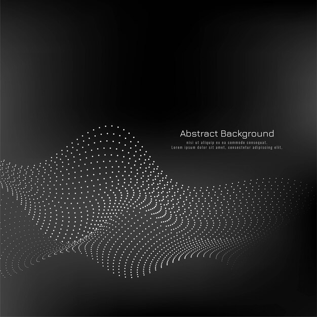 Modern dotted wave black background