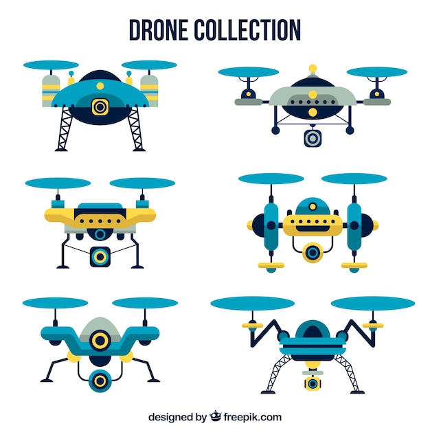 Free vector modern drones with elegant style