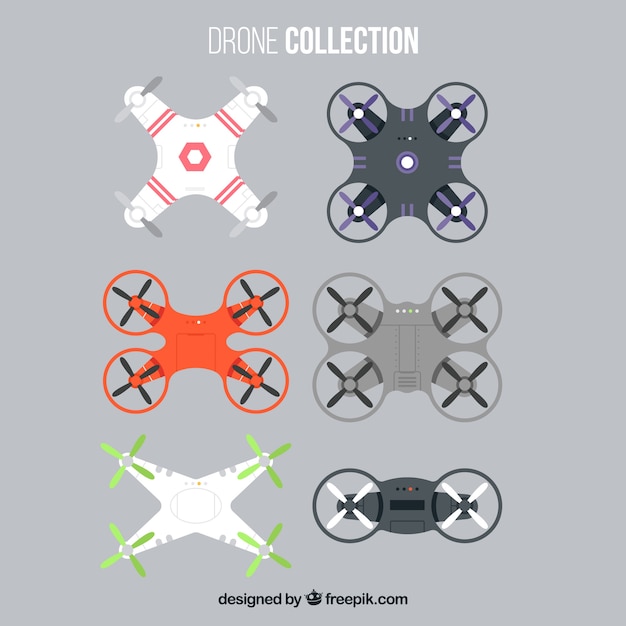 Free vector modern drones with professional style