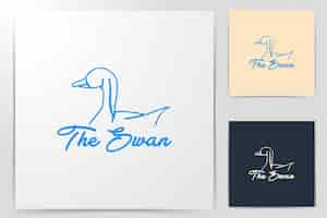 Free vector modern duck / swan logo ideas. inspiration logo design. template vector illustration. isolated on white background