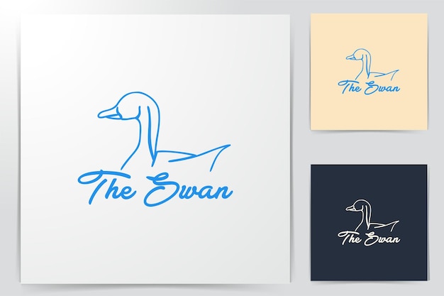 Free Vector modern duck / swan logo ideas. inspiration logo design. template vector illustration. isolated on white background