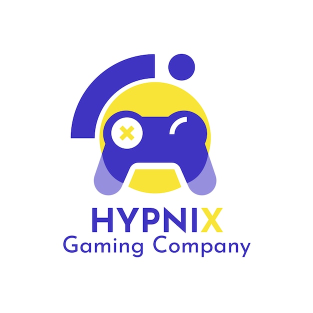 Free Vector modern duotone hypnix gaming logo