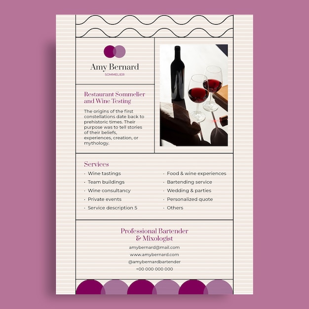 Modern duotone sommelier flyer