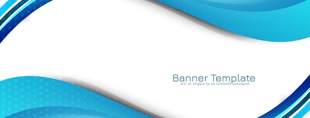 Modern dynamic blue wave style design banner template vector