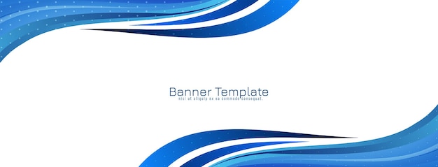 Modern dynamic blue wave style design banner template vector