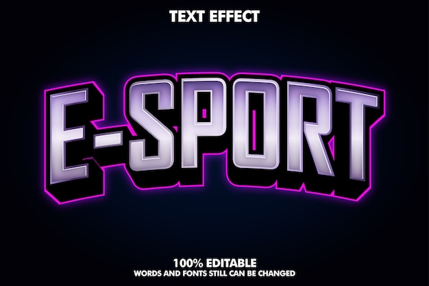 Modern E-sport logo with purple light