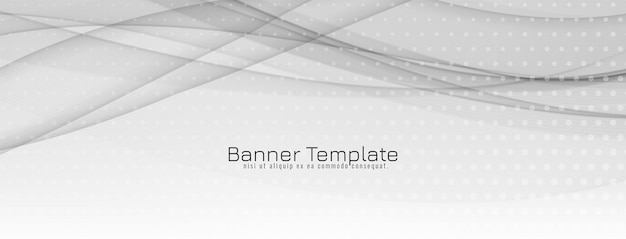 Modern elegant gray and white wavy banner design