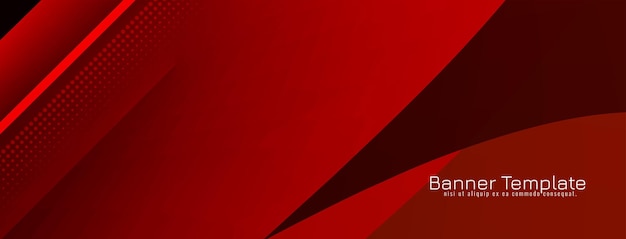 Modern elegant wave style red color banner design