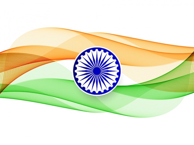 Free vector modern elegant wavy indian flag background