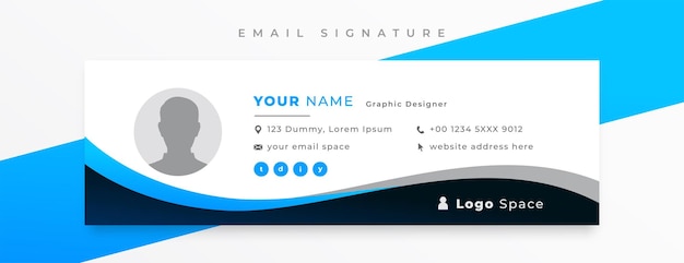 Modern email signature and personal mail footer template design