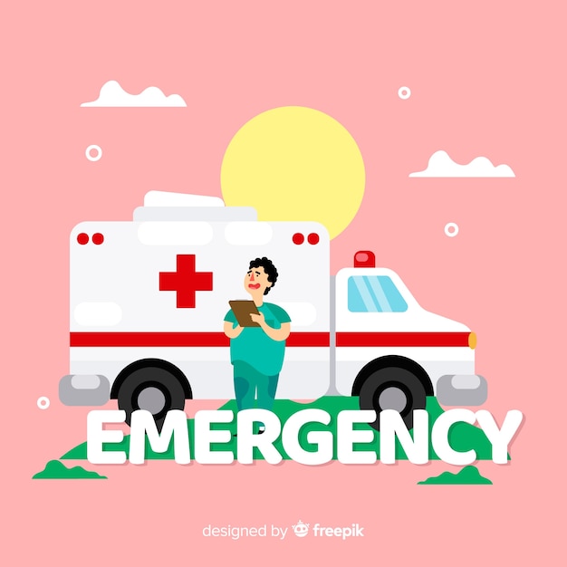 Free Vector modern emergency word concept with flat design