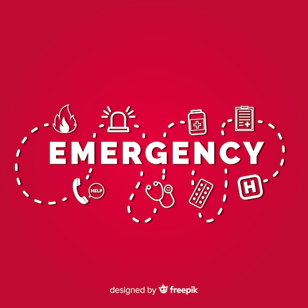 Free Vector modern emergency word concept with flat design