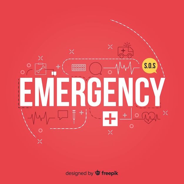 Free vector modern emergency word concept with flat design