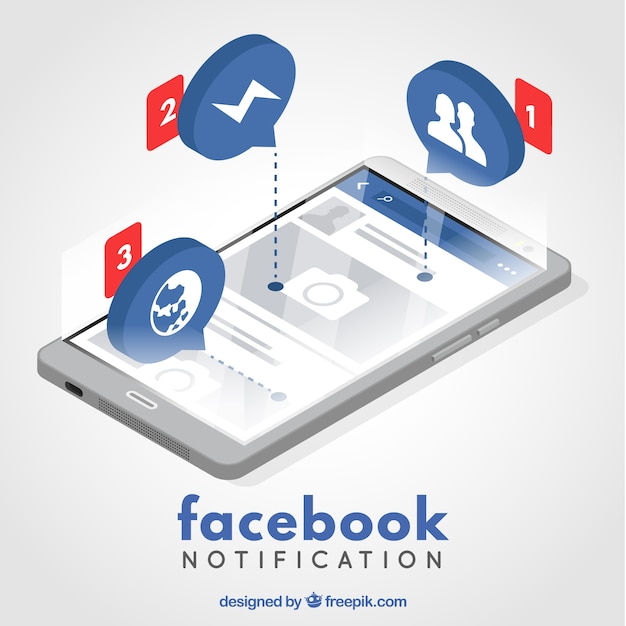 Modern facebook notification concept