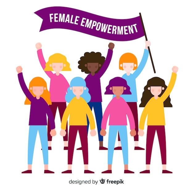 Free Vector modern feminism concept with flat design