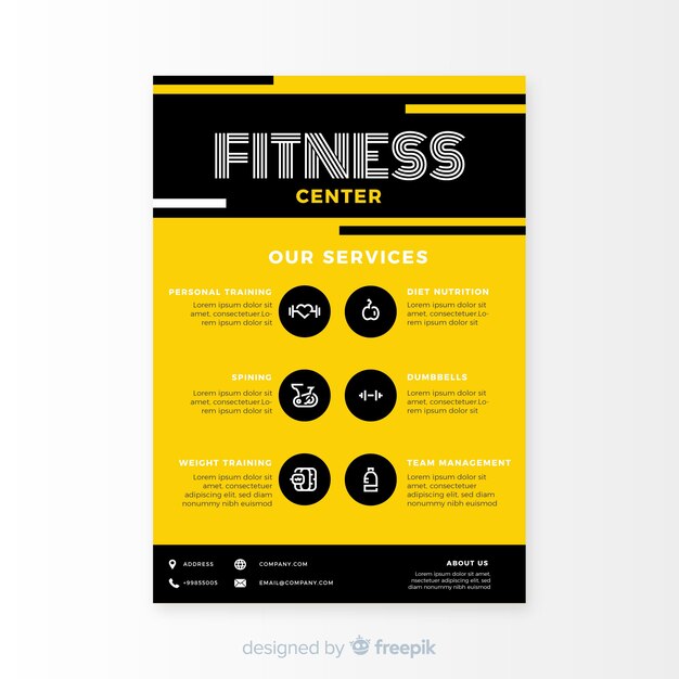 Modern fitness flyer template