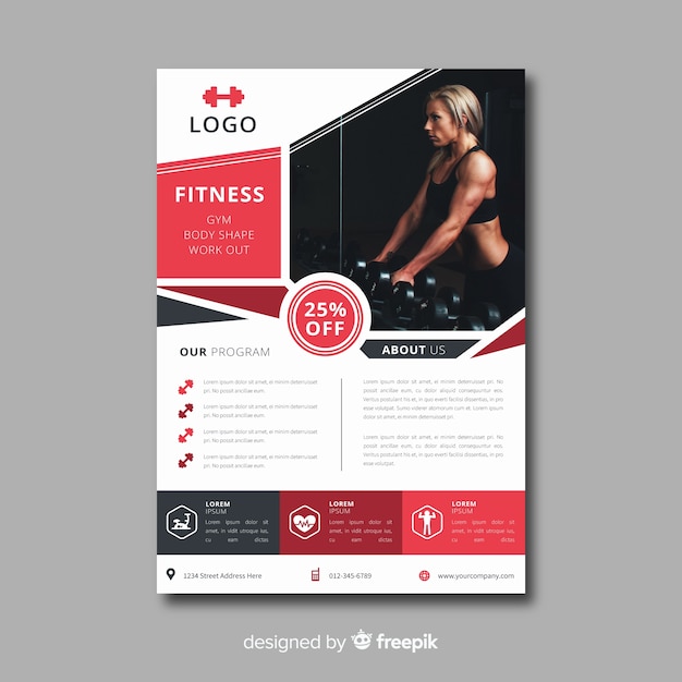 Modern fitness flyer template