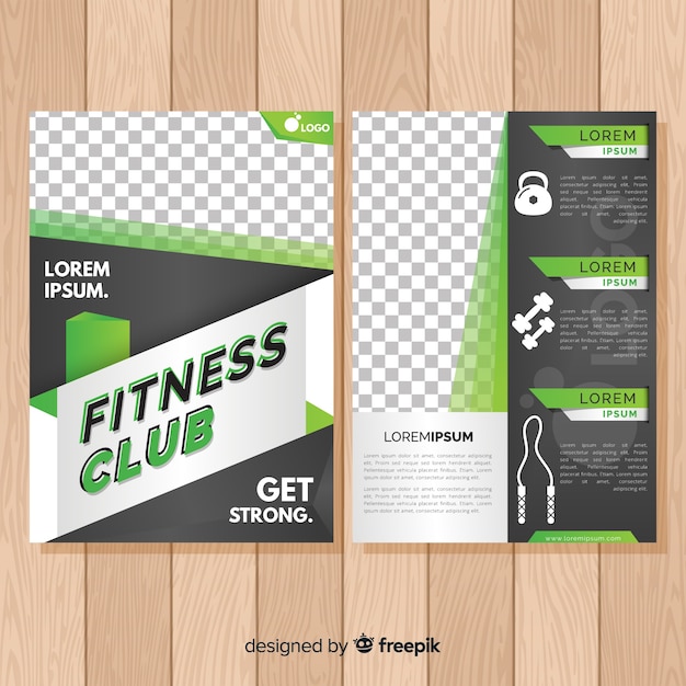 Free vector modern fitness flyer template