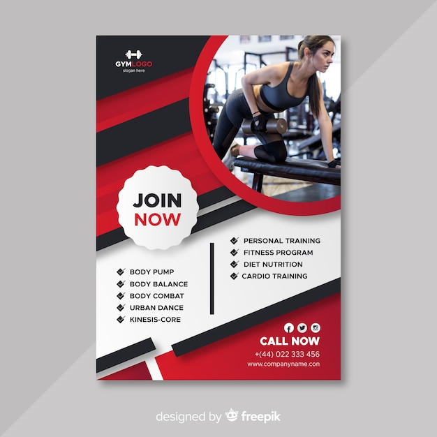 Modern fitness flyer template