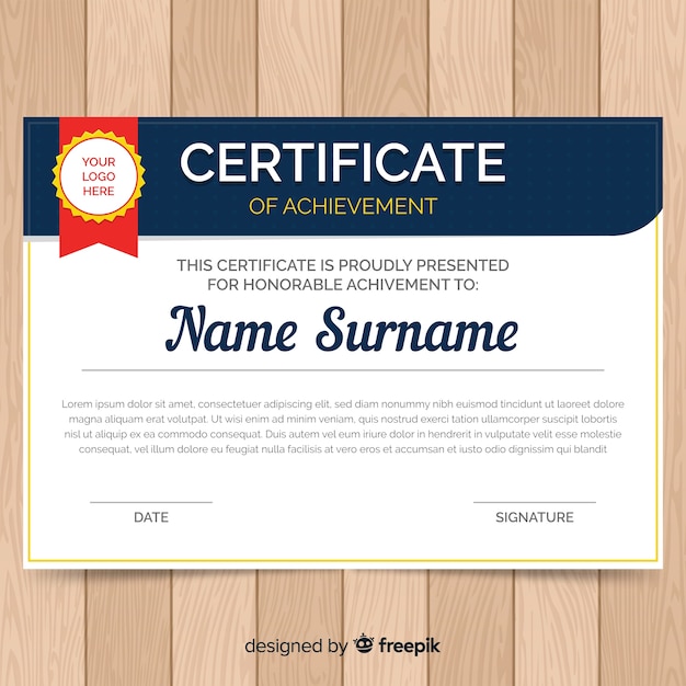 Modern flat certificate template