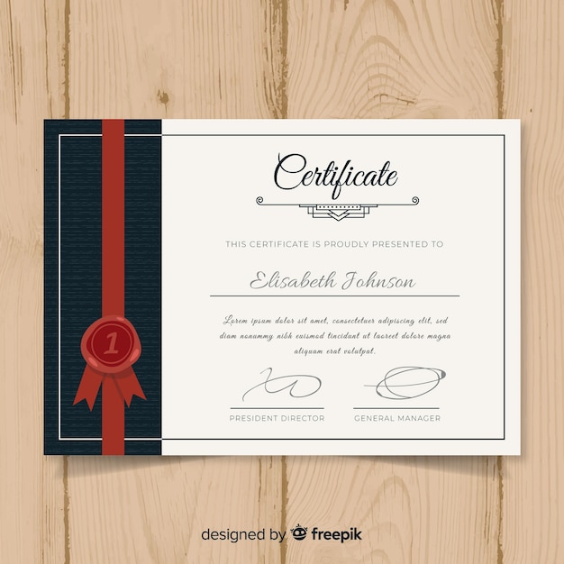 Modern flat certificate template