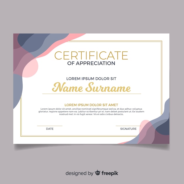 Modern flat certificate template