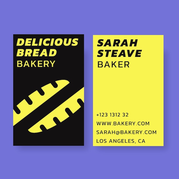 Modern flat delicious bread bakery business card