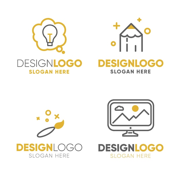 Modern flat graphic design logo set