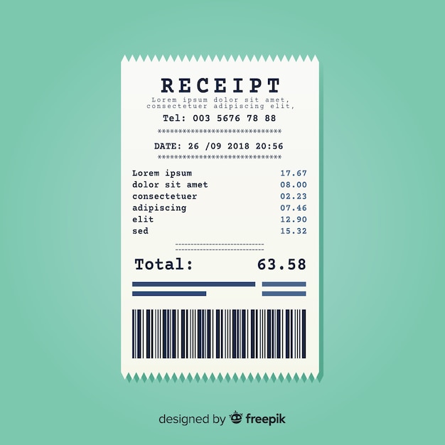 Modern flat payment receipt